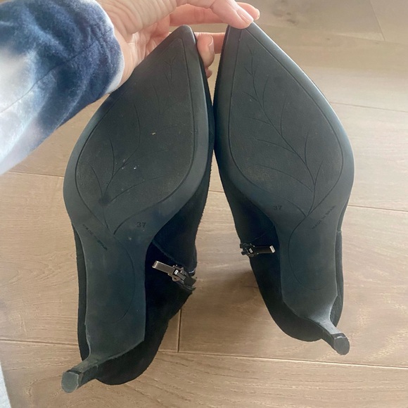 Pedro Anton black suede bootie with rhinestone bit accent, size 7 (37) - Picture 8 of 14